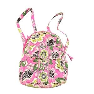 Vera Bradley Backpack Laptop Bag‎ Colorful Florals Priscilla Pink Cottagecore
